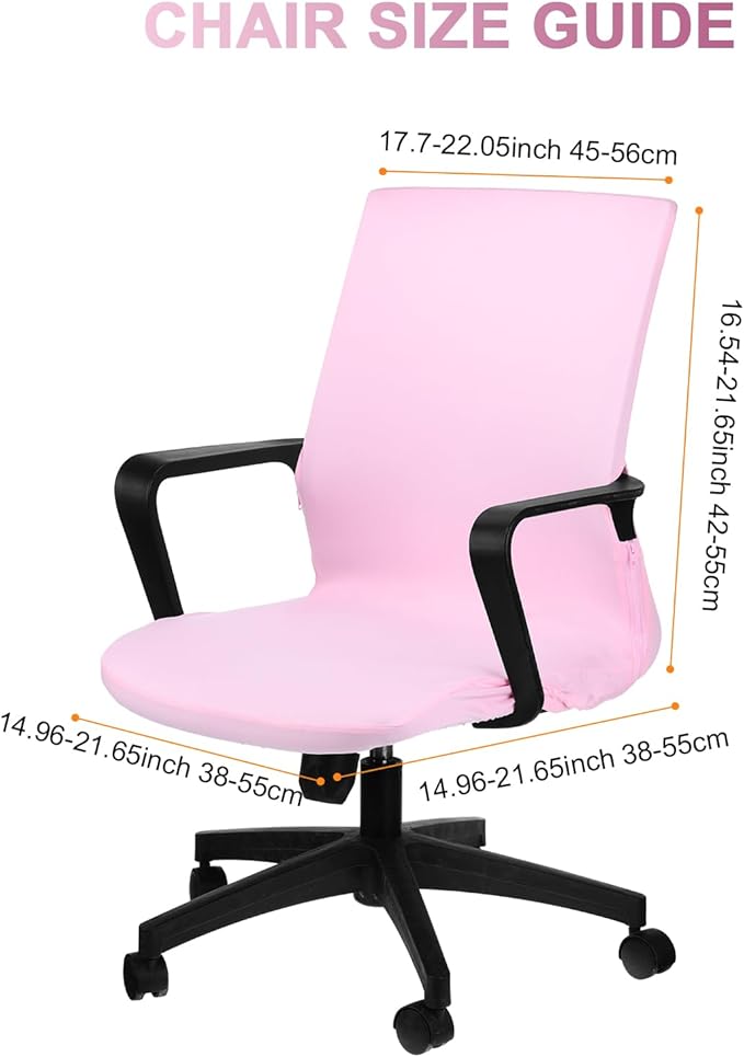 Tallew Office Chair Cover Stretchable Computer Universal Chair Seat Covers Removable Desk Chairs Slipcovers Washable Office Cushion Backrest for Rotating(Pink)