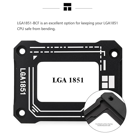 Thermalright Lga1851 BCF Black CPU Stress Bending Correction Fixe,CPU Anti Bending Fixed Bracket,Comes with an L-Shaped Screwdriver,Intel 15th Generation CPU Anti Bending Holder