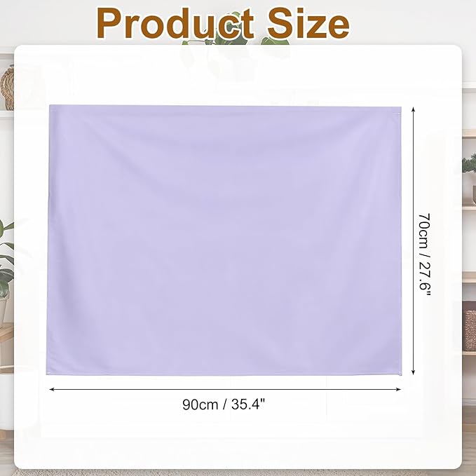 uxcell Cabinet Curtains, Dust Proof Privacy Drape Short Curtain, Hook & Loop Under The Desk Skirt for Kitchen Bathroom Closet Storage Room (35.4" W x 27.6" H, Light Purple)