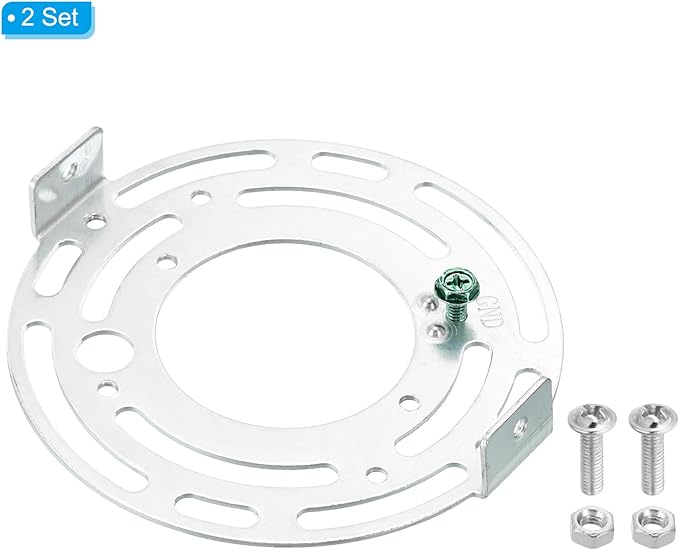 PATIKIL 105mm (4.13"") Universal Light Fixture Mounting Bracket Kit, 2set Light Crossbar Round Ceiling Plate for Wall Light, Close to Ceiling Light, Chandelier, Silver