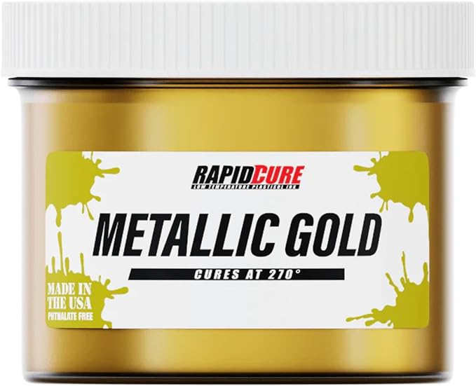 Rapid Cure® Screen Printing Ink Gold (3.5 Gallon - 448oz.) - Plastisol Ink for Screen Printing, Fast Curing Fabric Paint - Screen Print Direct®, USA Made