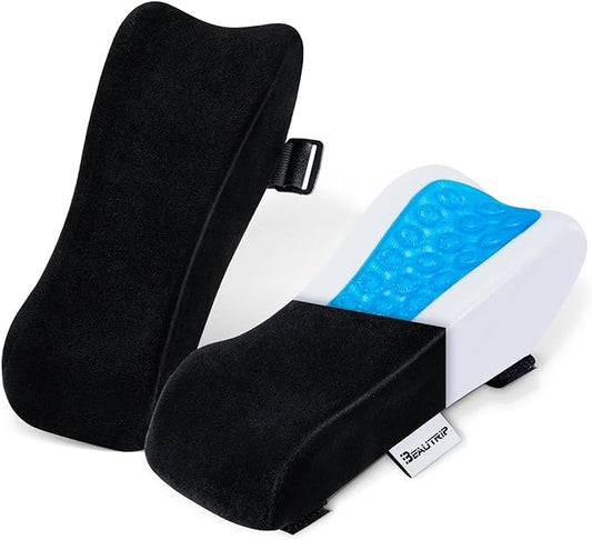 BEAUTRIP Ergonomic Armrest Pads- Office Chair Arm Rest Cover Pillow - Elbow Support Cushion for Computer, Gaming and Desk Chairs (Set of 2)