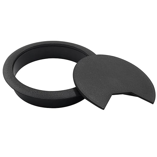 Bivethoi 3pcs 3.15 inch Desk Wire Cord Cable Grommets Hole Cover for Office PC Desk Cable Cord Organizer Plastic Cover Black