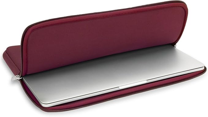 RAINYEAR 15 Inch Laptop Sleeve 15" Protective Soft Case Cover Bag with Accessories Pouch, Compatible with 15.4" MacBook Pro/Air A3448 A3241 A2941 A3114 A1938 A1707 A1990 (Red)