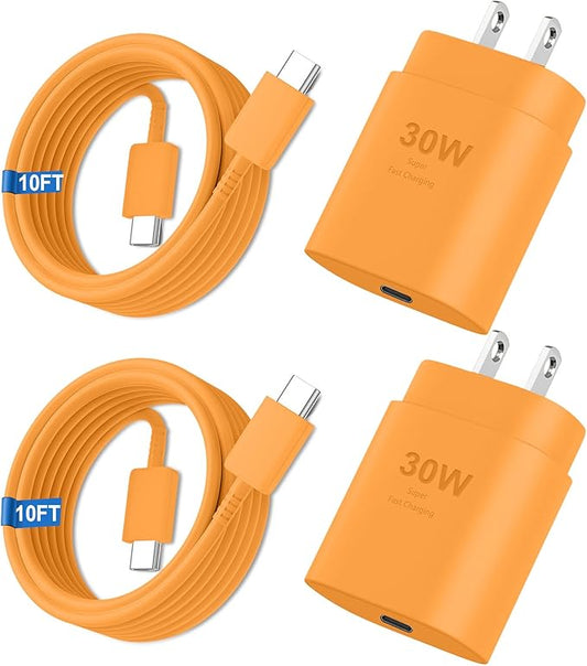 iPhone 16 15 17 Pro Max Charger 30W Type C Chargers USB C Fast Charger Block iPhone 16 Chargers Fast Charging with 10FT C Charging Cable for iPhone 17/17 Pro Max/16/16 Pro Max/15/15 Pro/iPad/Samsung