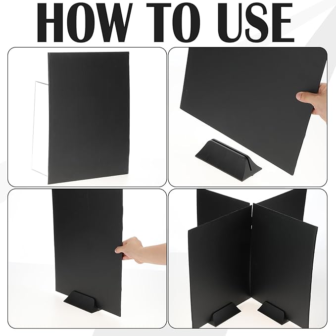 12 Pack Desk Dividers Waterproof Durable Plastic Study Carrel Test Dividers Multiple Station Privacy Folder Boards Makes 4, 6 or More Work Stations for Student Teacher Classroom Office