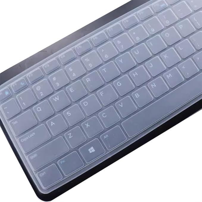 Silicone Keyboard Cover Skin Compatible for Dell Wireless Keyboard KM3322W KM117， Dell KM3322W KM117 Wireless Keyboard Protector (Clear)