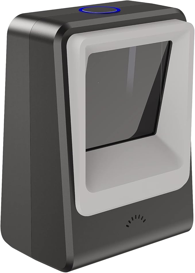 TEEMI Handsfree 1D 2D Barcode Scanner, QR Omnidirectional Desktop USB Wired Virtual COM Port Automatic Bar Code Imager, Capture Screen barcodes, Support Data Formatting, TMSL-60 Black