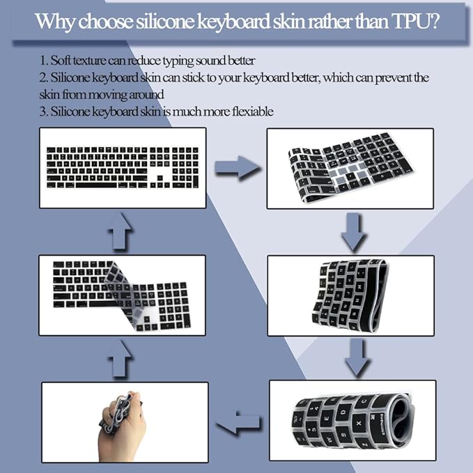 Silicone Keyboard Cover for Apple Magic Keyboard with Numeric Keypad MQ052LL/A (A1843) US Layout Ultra Thin Protector Skin (Black)