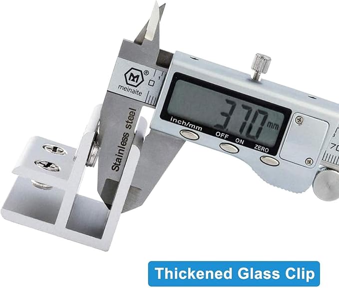 INCREWAY Glass Clamp, 8 Pieces Adjustable 90 Degrees Glass Clips Aluminum Alloy Glass Shelf Support Bracket, Glass to Glass Holder Connector for 10-12mm Thick Glass in Kitchen Balcony Guardrail
