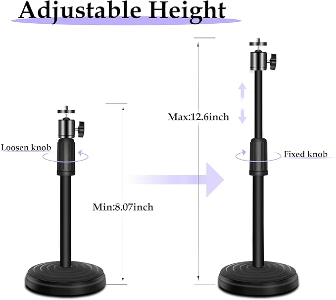 Webcam Stand, 12.6 Inch Web Cam Stand for Desk, Adjustable Webcam Mount Camera Stand for Logitech Webcam C922 C930e C920S C920 C615 C960 C920x BRIO 4K NexiGo N60, Phones, Cameras