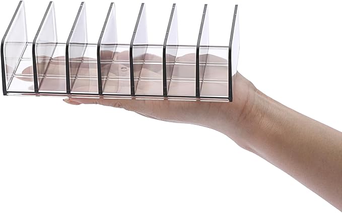 Hipiwe 2 Packs Mail Organizer Plastic Cash Tray for Desk - 7 Slots File Organizer Desktop Bill Divider Holder for Paper Envelope Document Book Money Eyeshadow Makeup Palette,Grey