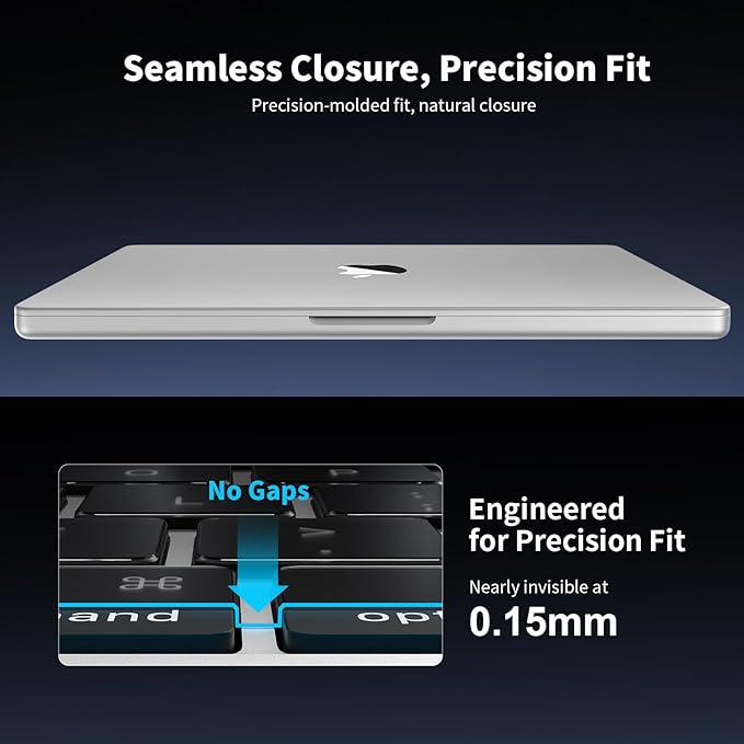 Soonjet Ultra Thin Keyboard Cover for 2025-2021 M5/M4/M3/M2/M1 Pro/Max MacBook Pro 14/16, M5-M2 MacBook Air 13/15, MacBook Neo, Premium TPU Keyboard Protector - Clear