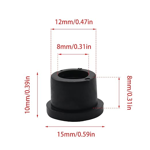6 Pcs 12mm / 1/2 Inch Black Cable Cord Grommets, Rubber Desk Grommets for Table Computer Desk Wire Organizer TV Console and Other Furnitures Cover