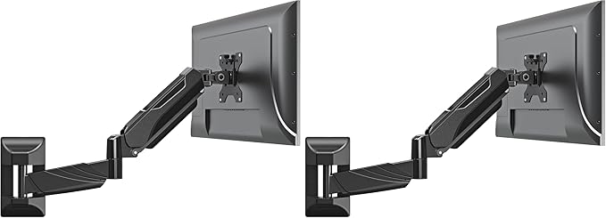 MOUNTUP Monitor Wall Mount for 17-32 Inch Computer Screen, Wall Mounted Arm Support 4.4-17.6lbs Display, Computer Monitor Arm, VESA Bracket for VESA 75x75mm and 100x100mm, Black (Pack of 2)