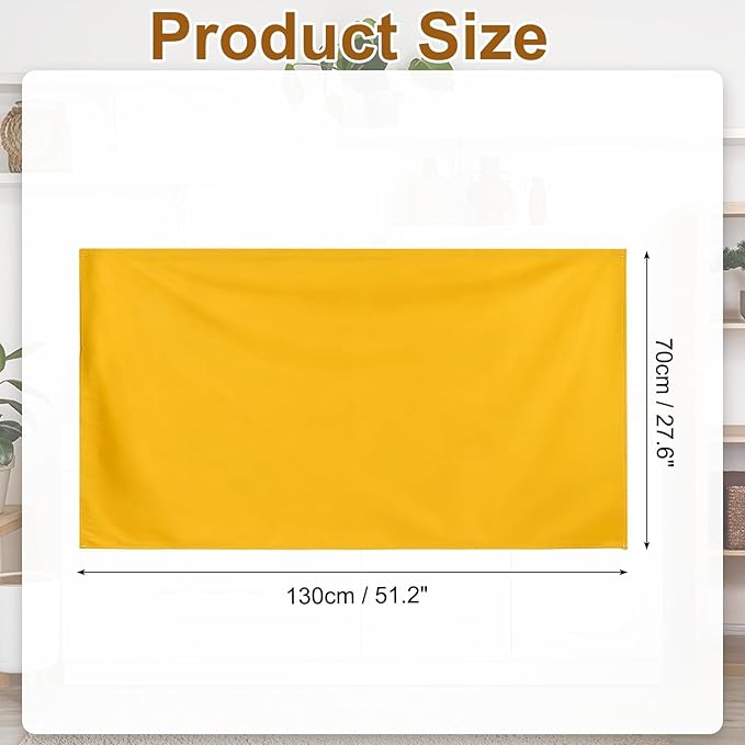 uxcell Cabinet Curtains, Dust Proof Privacy Drape Short Curtain, Hook & Loop Under The Desk Skirt for Kitchen Bathroom Closet Storage Room (51.1" W x 27.6" H, Yellow)