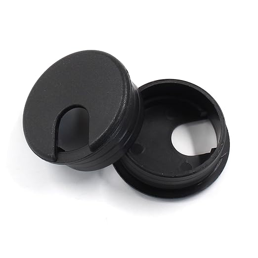 2pcs 1-1/2 Inch Desk Grommet, Plastic Desk Hole Cover, Black Cable Hole Cover, Desk Hole Grommet for Wire Cord Organizing Office Computer Desk
