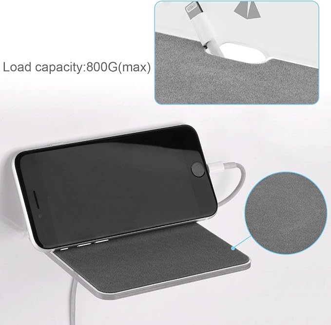 TXEsign Wall Mount for Speakers, Webcam, Phones - Acrylic Floating Shelf (Silky White & Transparent)