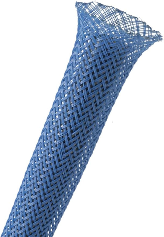 3/4" PET Expandable Braided Sleeving - Color: Blue - Length: 10FT