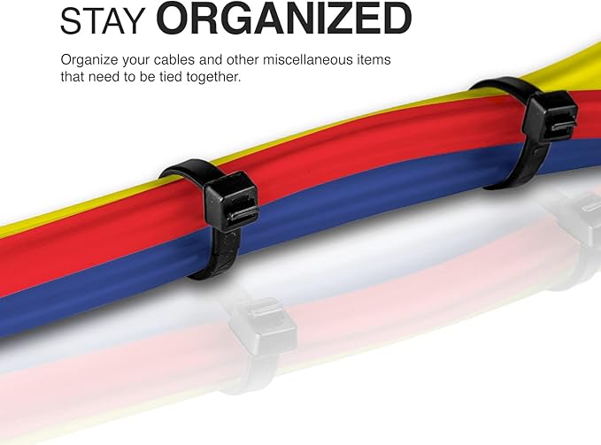 TR Industrial Multi-Purpose UV Resistant Black Cable Ties, 24 inches, 50 Pack
