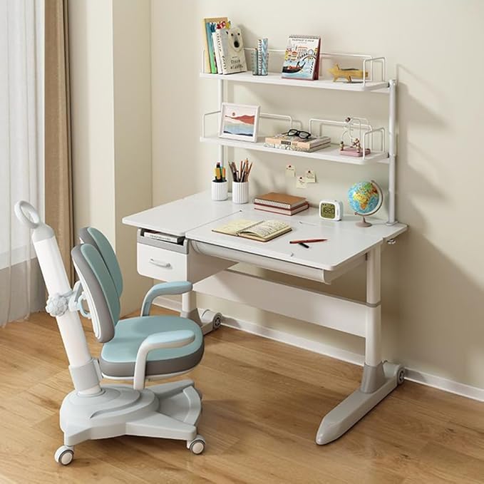 Clamp on Desk Organizer Shelf,Clamp-on Above Desktop Storage Shelf,Versatile Desk Shelving Unit,Printer Stand,for Table Accessories, Gaming Devices,White-80 * 20 * 60cm/31.5 * 7.8 * 23.6in