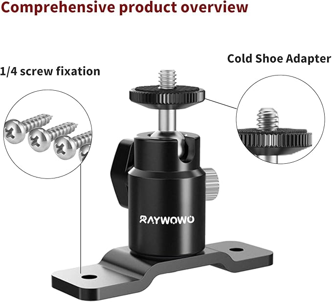 T Shape Adjustable Metal Camera Wall Mount,Speaker Wall Mount, with 1/4" Screw, 5/8" Stud, Indoor/Outdoor Mounting for Arlo, Eufy, Camera & Monitor & CCTV & Speaker & VR Base Station