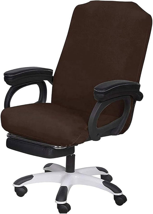 SARAFLORA Office Chair Covers- Medium, Brown- Removable Computer Chair Covers for Office Chair with Zipper for Universal Rotating Chair Desk Chair Cover Chair Seat Washable Protector for Pets