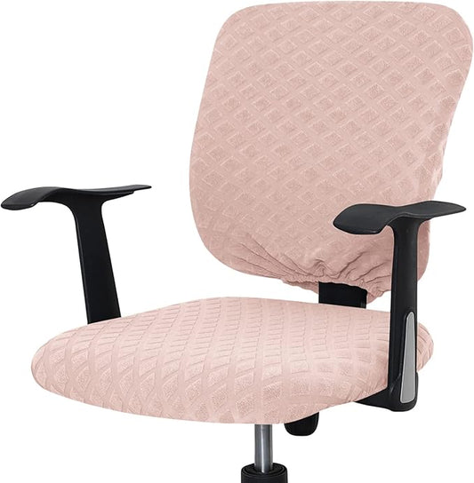 Office Chair Cover Universal Rotating Chair Slipcovers Stretch Removable Protector Computer Chair Seat Cover (Pink, Chair Seat Cover + Backrest Cover)