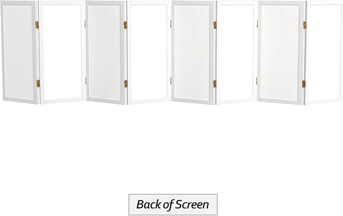 2 ft. Short Desktop Window Pane Shoji Screen - White - 8 Panels