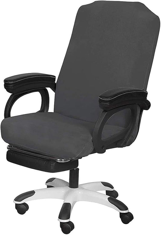 SARAFLORA Office Chair Cover- Medium, Grey- Removable Computer Chair Cover for Office Chair with Zipper for Universal Rotating Chair Desk Chair Cover Chair Seat Washable Protector for Pets