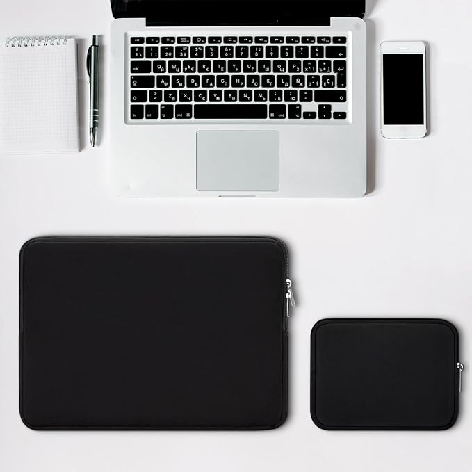 RAINYEAR 13 Inch Laptop Sleeve Case with Accessories Pouch, Compatible with 13.3" MacBook Air/Pro M1 M2 M3 M4 M5 A3449 A3240 A3113 A2681 A2338 (Black)