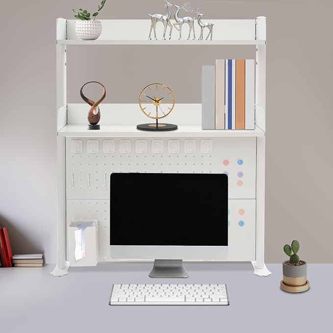 Pegboard Clamp On Desk Bookshelf, Portable Adjustable Desktop Bookshelf, Adjustable Shelf Desk Organizer,31.5 * 37.4In Pegboard, Home Office Dorm