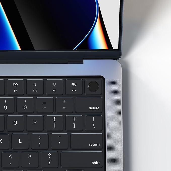 Premium Ultra Thin Keyboard Cover Protector, Compatible with 2025-2021 M5/M4/M3/M2/M1 Pro/Max MacBook Pro 14/16, M4/M3/M2 MacBook Air 13/15, US Layout, Surround Touch ID