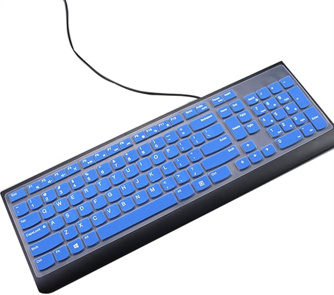 Ultra Thin Silicone Keyboard Protective Skin Cover Compatible with Lenovo 510 Wireless Keyboard GX30N81775 4X30M39458 KBRFBU71 EKB-536A SK-8823 ALO730S KU-1601 ALO510/520 (Blue)