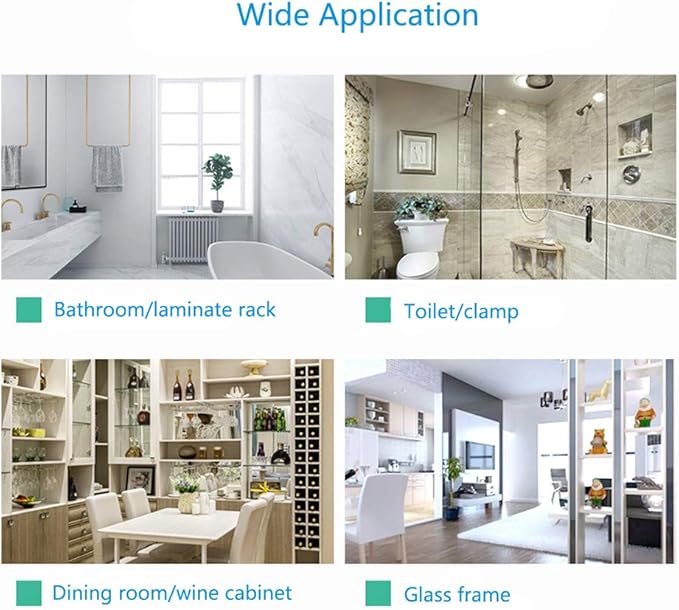 Kyien Pack of 8 Aluminum Alloy Square Glass Shelf Clamp Clip Holder Support Bracket (B: Suitable for 5-8 mm Thick Glass)