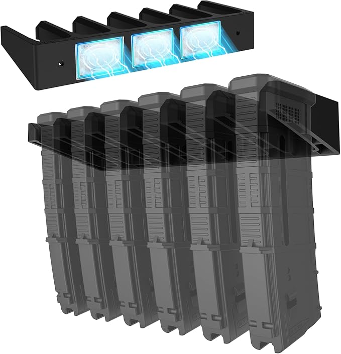 RUSFOL Solid ABS 6X Standard PMAG Wall Mount, Mag Holder, Home Magazine Storage Rack