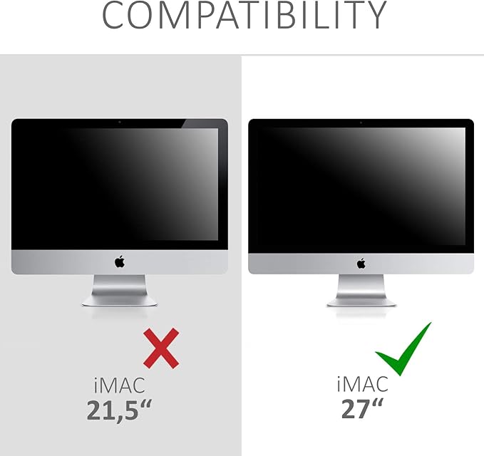 kwmobile Monitor Cover Compatible with 27-28" monitor - Dust Cover Computer Screen Protector - Light Grey
