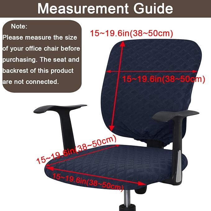 Office Chair Cover Universal Rotating Chair Slipcovers Stretch Removable Protector Computer Chair Seat Cover (Navy Blue, Chair Seat Cover + Backrest Cover)