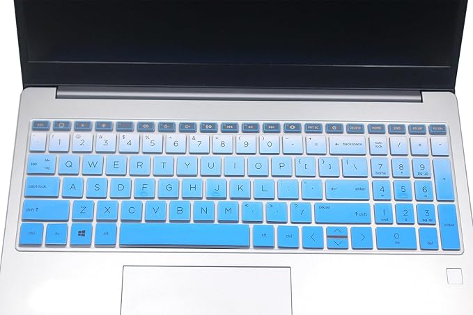 Keyboard Skin Cover Compatible for 2024 2023 2022 HP 15.6" Laptop 15t 15z 15-fc 15-fd Series 15z-fc000 15t-fd000, HP Pavilion 15 15-eg/eh/er 15t-eg200/eg300 15z-eh300 Series 15-fc0093dx (Ombre Blue)
