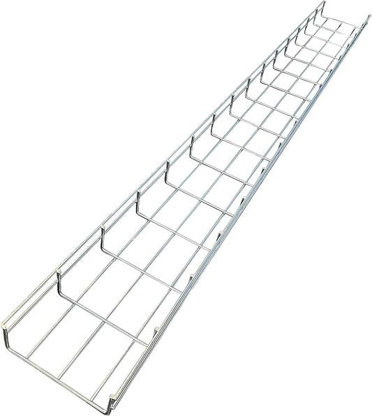 Kable Kontrol Cable Tray - 5 Feet Long x 6" W x 2” H - 160 Pcs Bulk Pack - Wire Mesh Tray Cable Management Rack Cords Organizer Cable Basket, Zinc Plated Steel NEC Approved for Network, Fiber Optic
