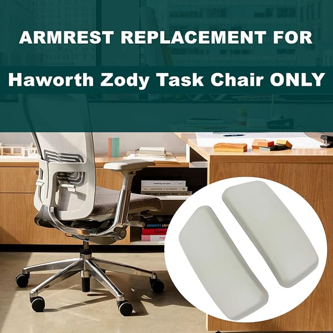 Chair Armrest Replacement, Arm Pad Caps Replacement for Haworth Zody Office Chair 1 Pair (Grey)