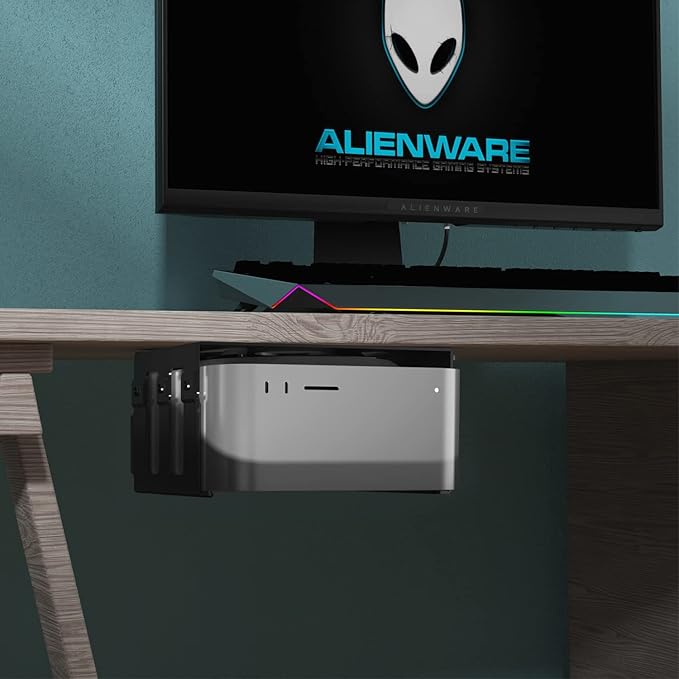 IFCASE Heat Dissipation Design Anti-Scratch Inner Aluminum Under Desk, Wall, Vesa Mount for Mac Studio M4 M3 M2 M1 Max/Ultra (Black)
