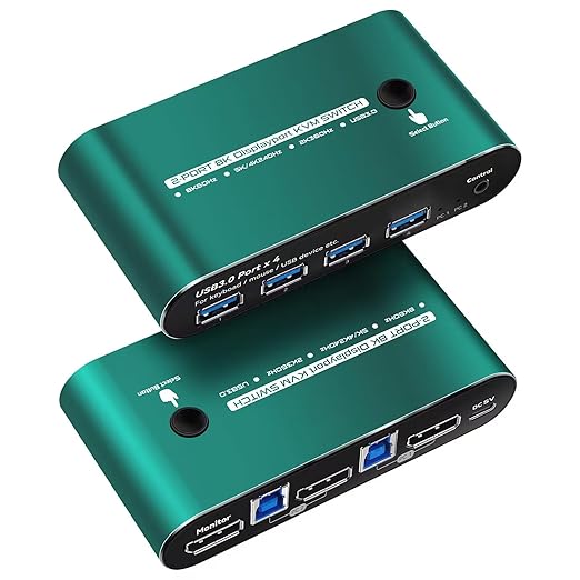 Kvm Switch displayport 1 Monitors 2 Computers 240hz 2 Port kvm Switches displayport 165hz PC Switch 1 Monitor 2 Computers dp 1440p 120hz 144hz 165hz 240hz