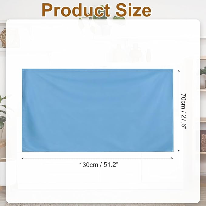 uxcell Cabinet Curtains, Dust Proof Privacy Drape Short Curtain, Hook & Loop Under The Desk Skirt for Kitchen Bathroom Closet Storage Room (51.1" W x 27.6" H, Blue)