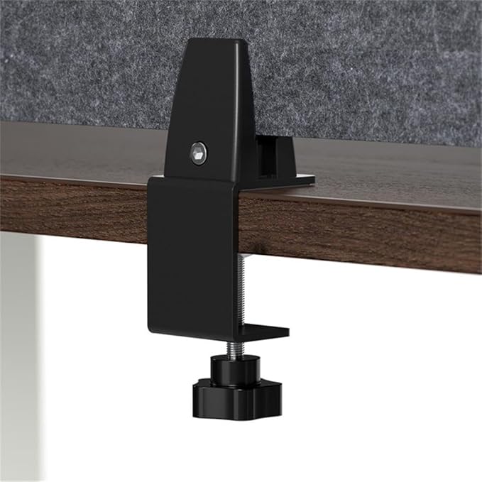 Pemberly Row Modern 70W Desktop Privacy Screen, Cool Charcoal Finish, Acoustic Sound-Dampening Design, Flexible Mounting Options, Visual Barrier for Office Workstations