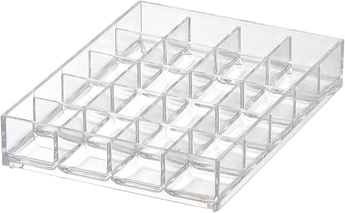 Like-it | MX-T10 | System Tray | Stackable Organizer | Drawer Organizer | A6 | 20 Divide |4.53" × 6.06" × 1.18" | Clear |
