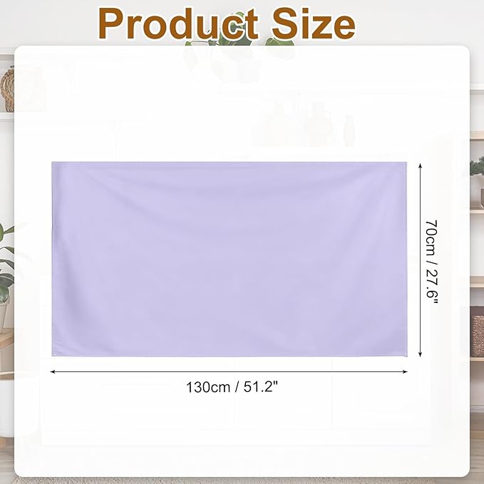 uxcell Cabinet Curtains, Dust Proof Privacy Drape Short Curtain, Hook & Loop Under The Desk Skirt for Kitchen Bathroom Closet Storage Room (51.1" W x 27.6" H, Light Purple)