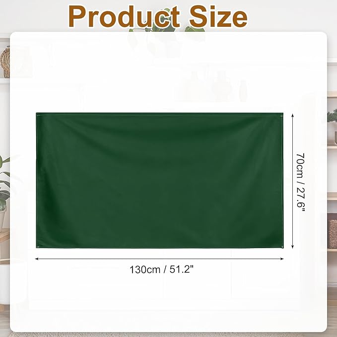 uxcell Cabinet Curtains, Dust Proof Privacy Drape Short Curtain, Hook & Loop Under The Desk Skirt for Kitchen Bathroom Closet Storage Room (51.1" W x 27.6" H, Dark Green)