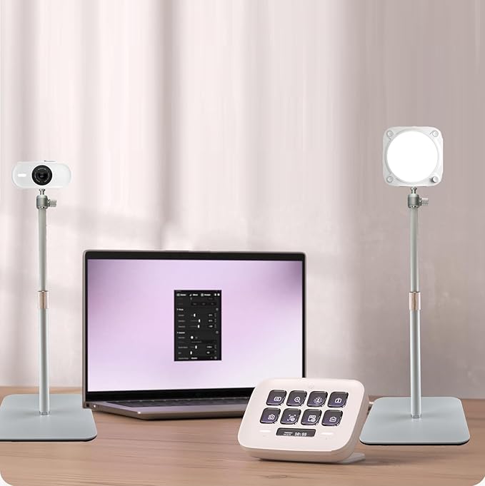 AceTaken White Webcam Magnetic Stand Holder for Logitech Brio 100, Brio 300,Brio 500,C270,C310 webcams