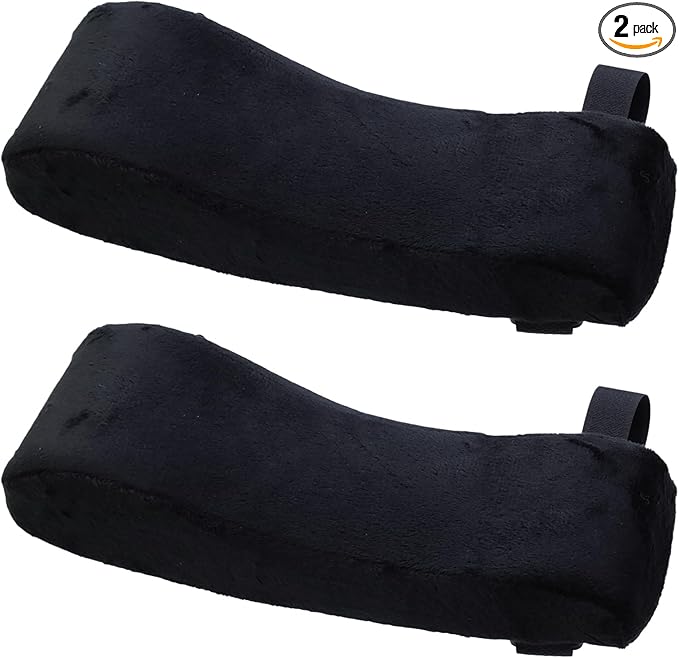 2Pcs Set Memory Foam Armrest Pads Ergonomic Armrest Cushions Elbow Pillow Pressure Relief Office Chair Arm Rest Cover Pillow Support Cushion for Computer, Gaming Recliners Desk Chairs